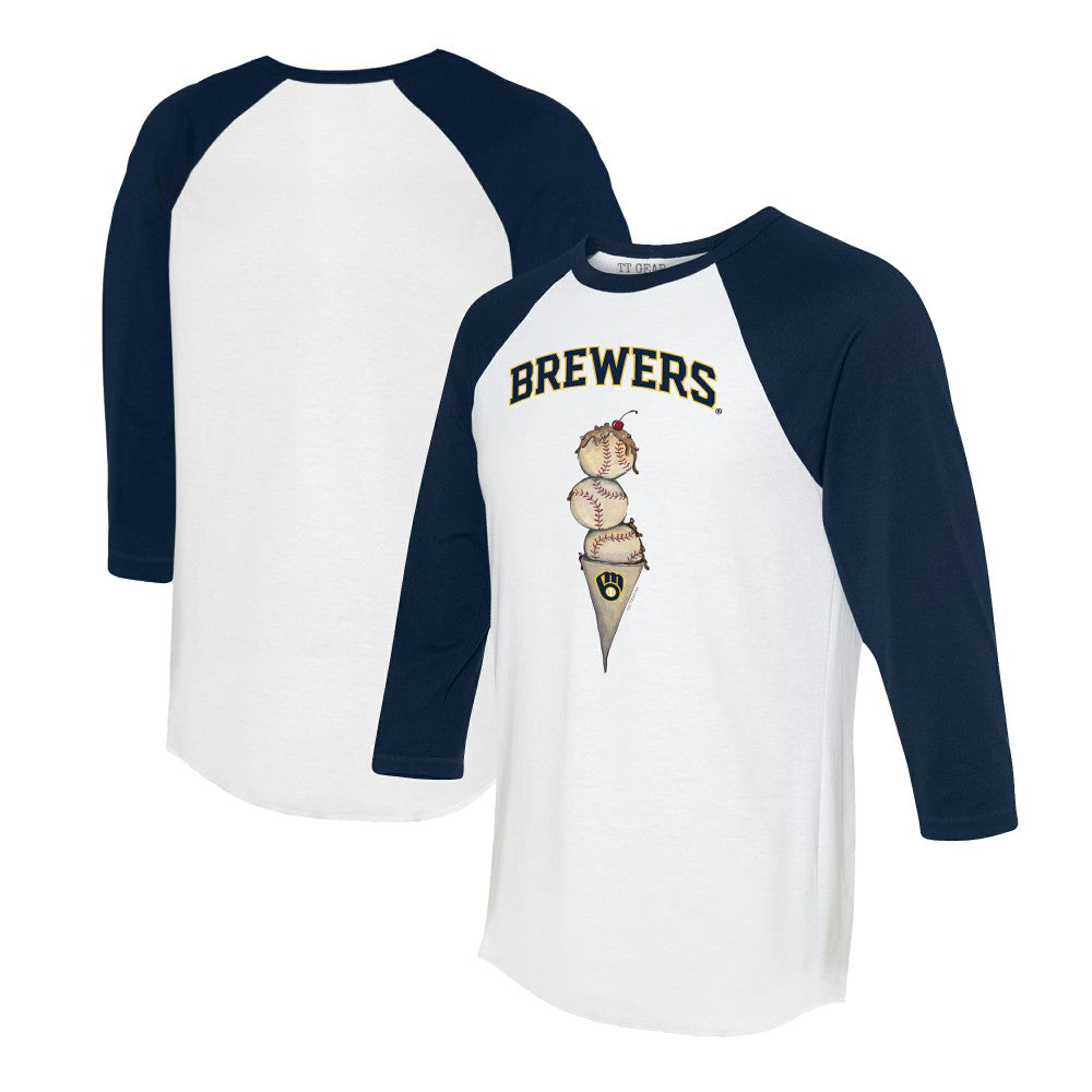 Milwaukee Brewers Tiny Turnip Unisex Triple Scoop 3/4-Sleeve Raglan T-Shirt | MLB Near me
