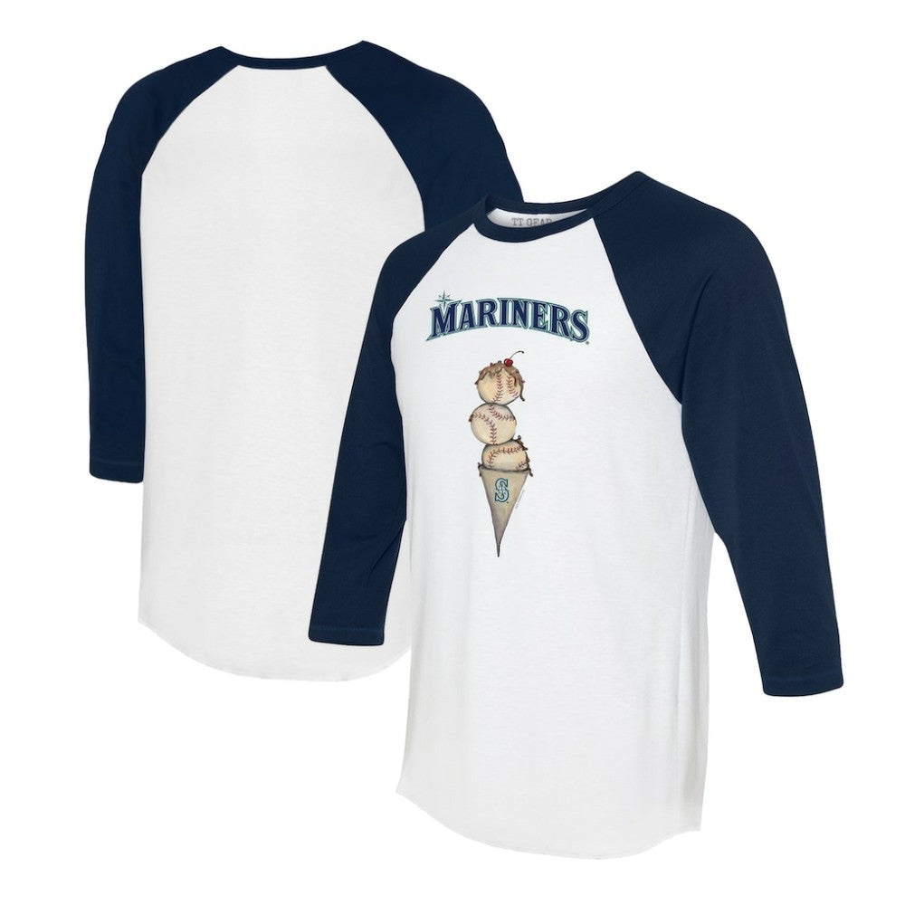 Seattle Mariners Tiny Turnip Unisex Triple Scoop 3/4-Sleeve Raglan T-Shirt | MLB Sale