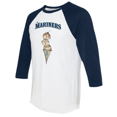 Seattle Mariners Tiny Turnip Unisex Triple Scoop 3/4-Sleeve Raglan T-Shirt | MLB Sale