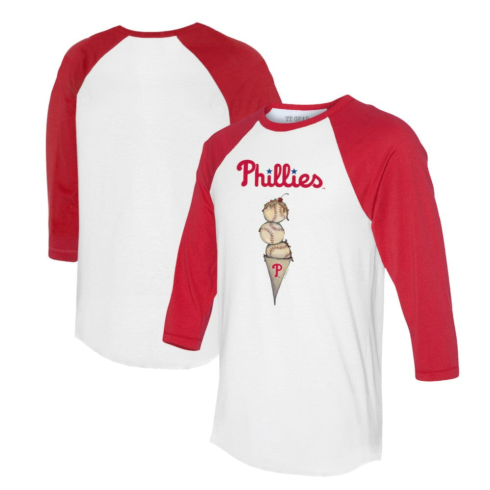 Philadelphia Phillies Tiny Turnip Unisex Triple Scoop 3/4-Sleeve Raglan T-Shirt | MLB US