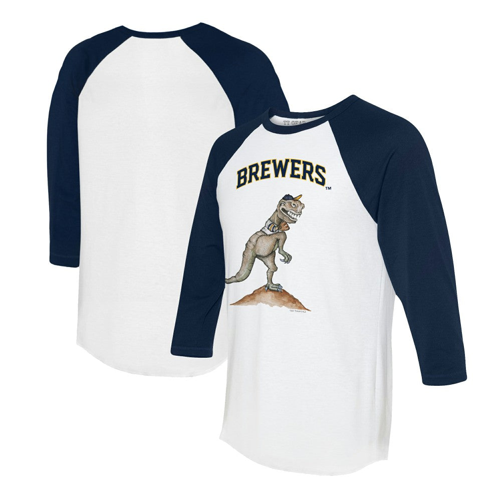Milwaukee Brewers Tiny Turnip Unisex TT Rex 3/4-Sleeve Raglan T-Shirt | MLB US