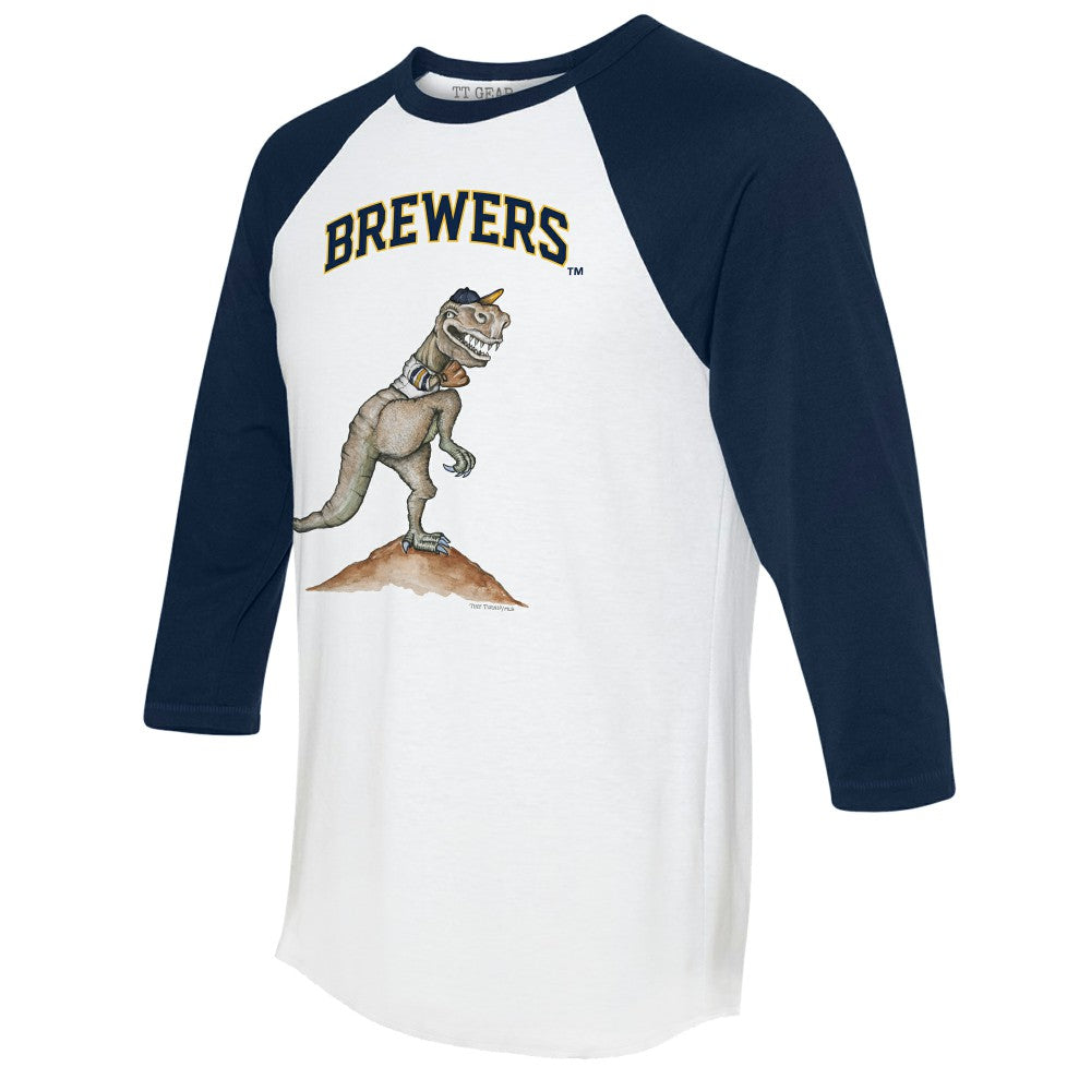 Milwaukee Brewers Tiny Turnip Unisex TT Rex 3/4-Sleeve Raglan T-Shirt | MLB US