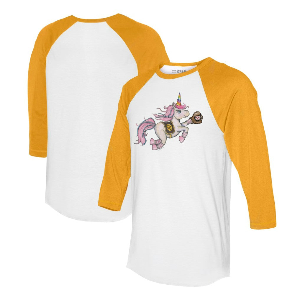 San Diego Padres Tiny Turnip Unisex Unicorn 3/4-Sleeve Raglan T-Shirt | MLB Outlet