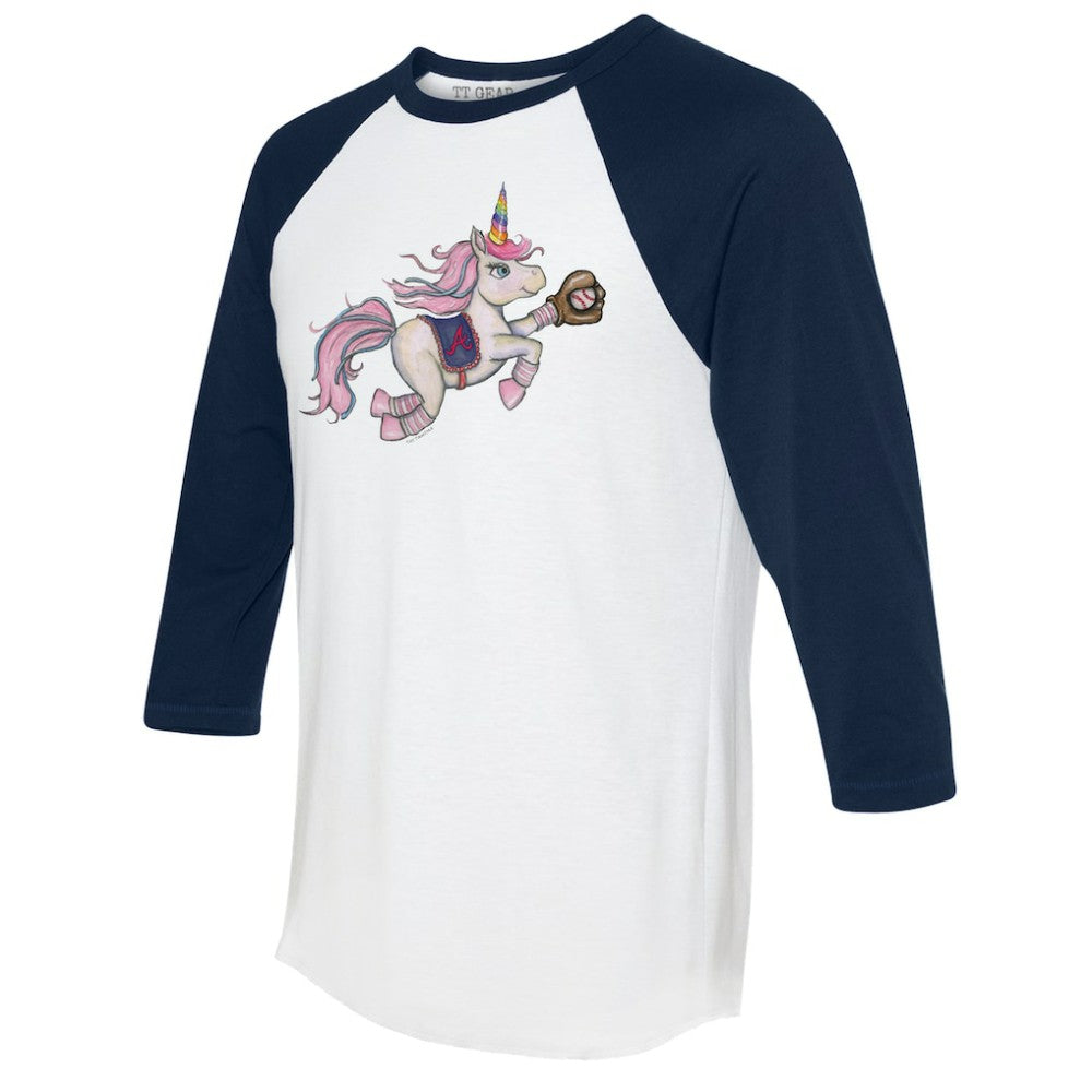 Atlanta Braves Tiny Turnip Unisex Unicorn 3/4-Sleeve Raglan T-Shirt | MLB Near me