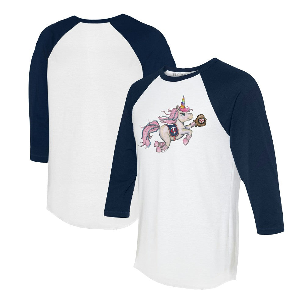 Minnesota Twins Tiny Turnip Unisex Unicorn 3/4-Sleeve Raglan T-Shirt | MLB Outlet