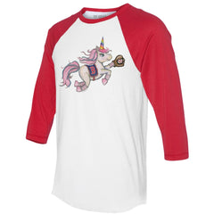 Boston Red Sox Tiny Turnip Unisex Unicorn 3/4-Sleeve Raglan T-Shirt | MLB For sale