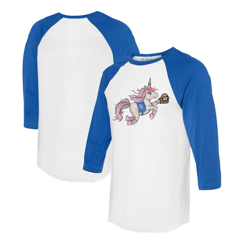 Kansas City Royals Tiny Turnip Unisex Unicorn 3/4-Sleeve Raglan T-Shirt | MLB Online