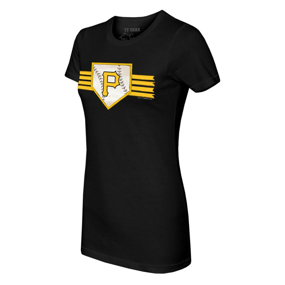 Pittsburgh Pirates Tiny Turnip Women's Base Stripe T-Shirt | MLB For sale