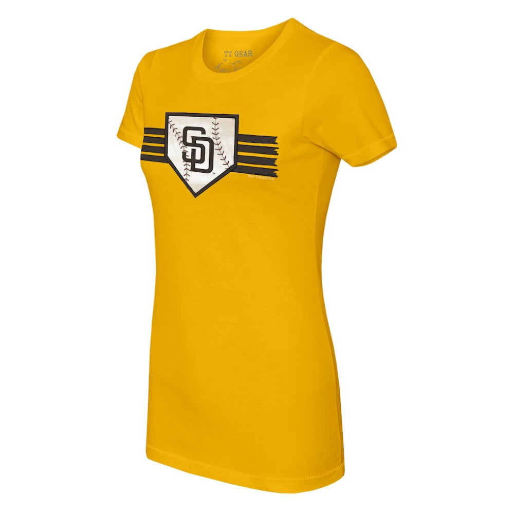 San Diego Padres Tiny Turnip Women's Base Stripe T-Shirt | MLB Discount