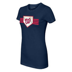 Washington Nationals Tiny Turnip Women's Base Stripe T-Shirt | MLB Sale