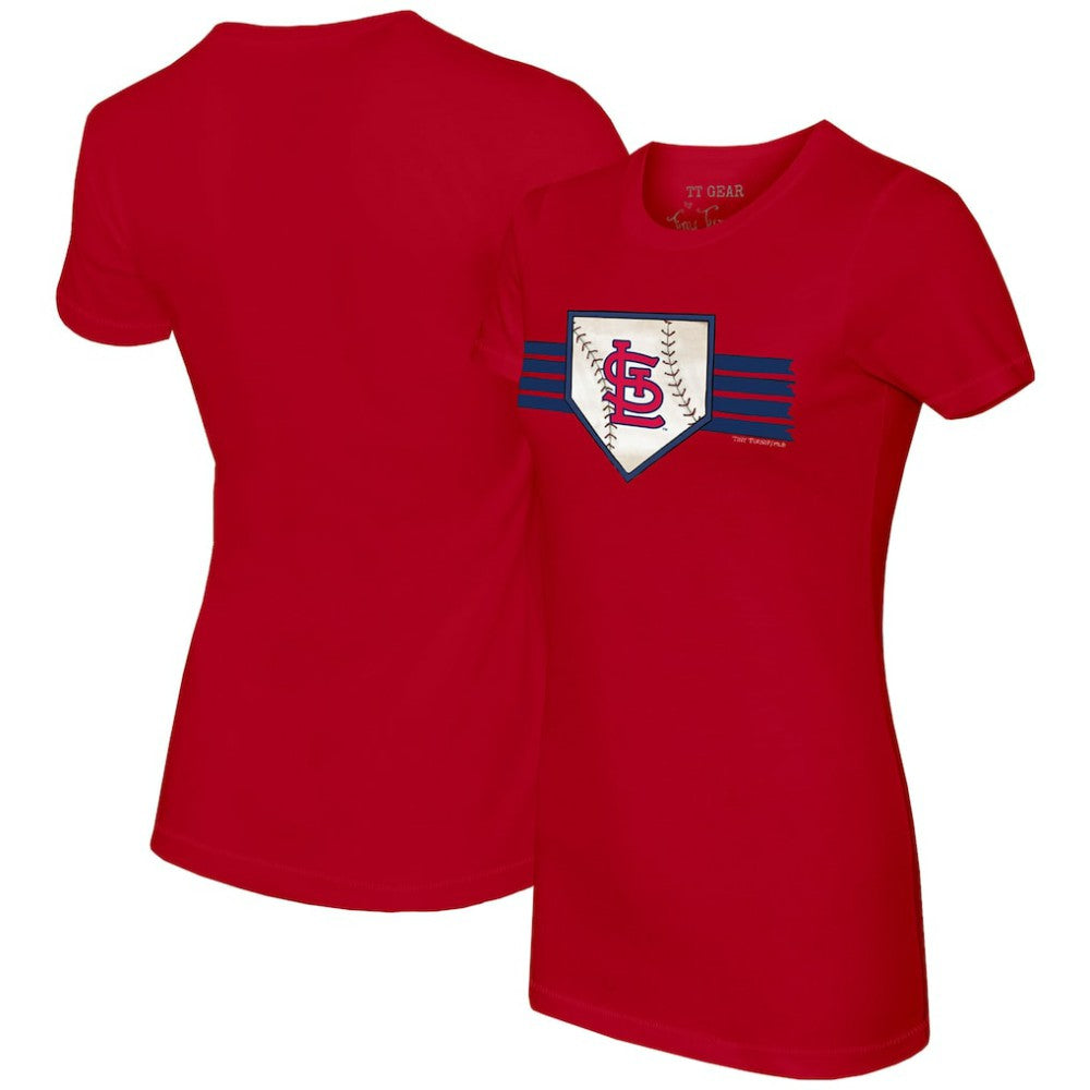 St. Louis Cardinals Tiny Turnip Women's Base Stripe T-Shirt | MLB New