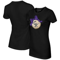 Colorado Rockies Tiny Turnip Women's Baseball Bow T-Shirt | MLB Discount
