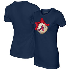 Atlanta Braves Tiny Turnip Women's Baseball Bow T-Shirt | MLB For sale