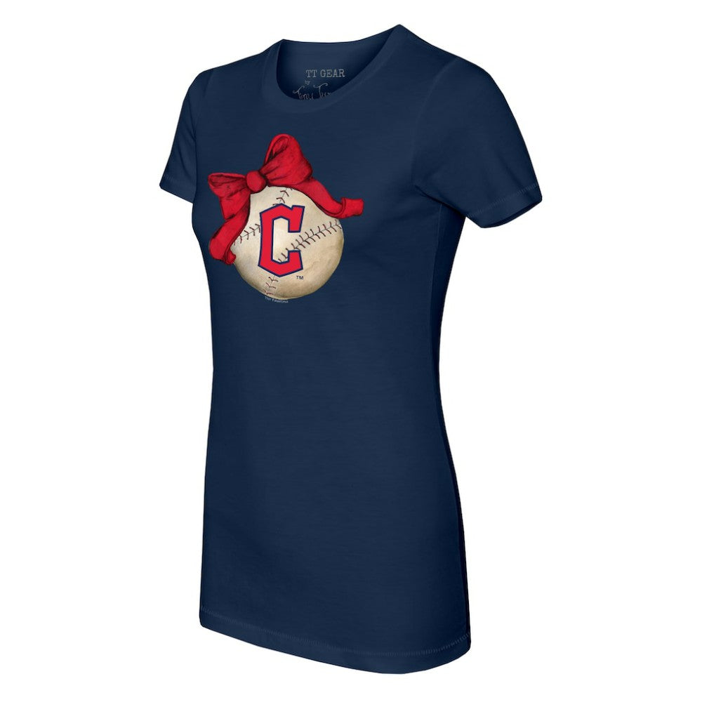 Cleveland Guardians Tiny Turnip Women's Baseball Bow T-Shirt | MLB Shop