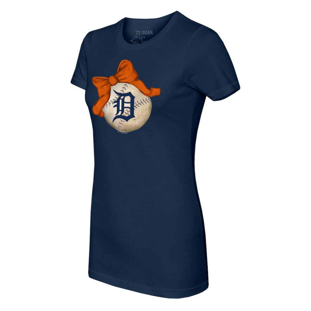 Detroit Tigers Tiny Turnip Women's Baseball Bow T-Shirt | MLB Online
