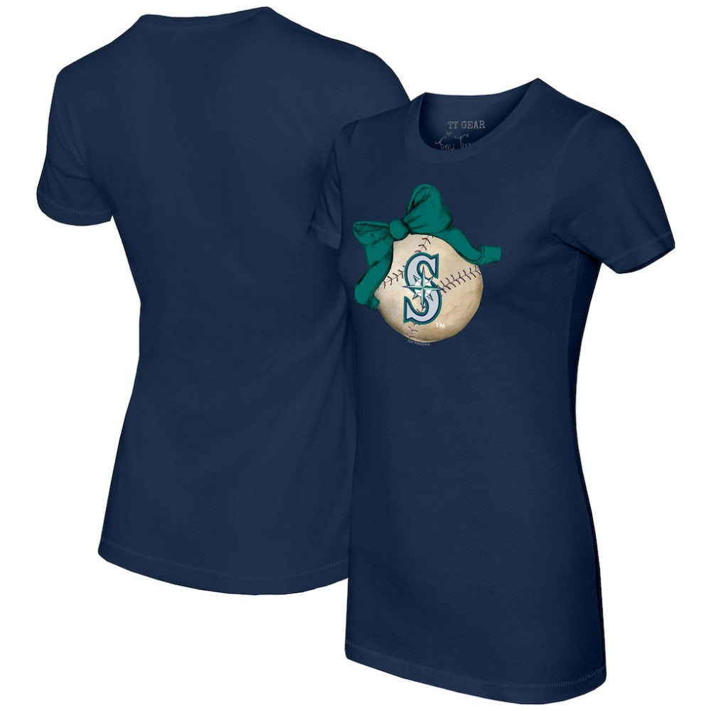Seattle Mariners Tiny Turnip Women's Baseball Bow T-Shirt | MLB Outlet