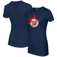 Washington Nationals Tiny Turnip Women's Baseball Bow T-Shirt | MLB Online