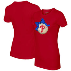 Philadelphia Phillies Tiny Turnip Women's Baseball Bow T-Shirt | MLB Sale