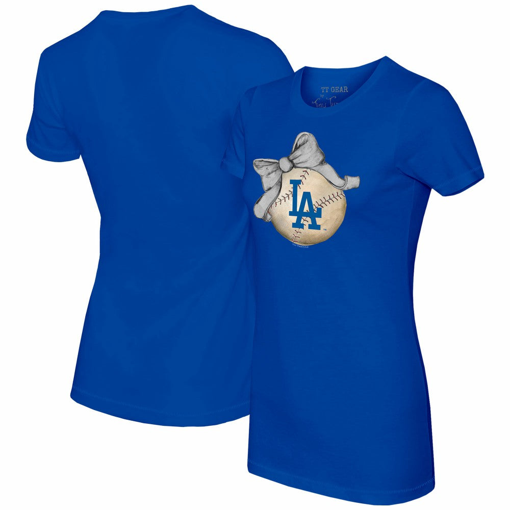 Los Angeles Dodgers Tiny Turnip Women's Baseball Bow T-Shirt | MLB US