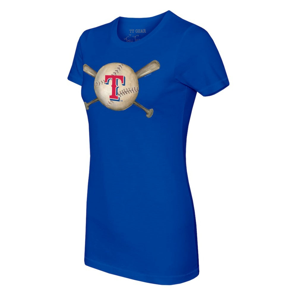 Texas Rangers Tiny Turnip Women's Baseball Cross Bats T-Shirt | MLB Outlet