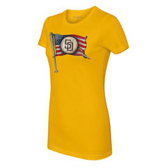 San Diego Padres Tiny Turnip Women's Baseball Flag T-Shirt | MLB Sale