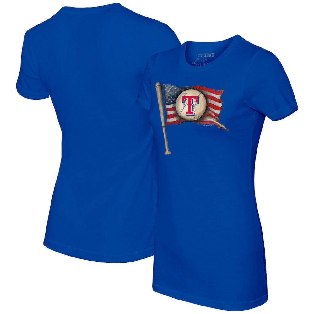 Texas Rangers Tiny Turnip Women's Baseball Flag T-Shirt | MLB Outlet