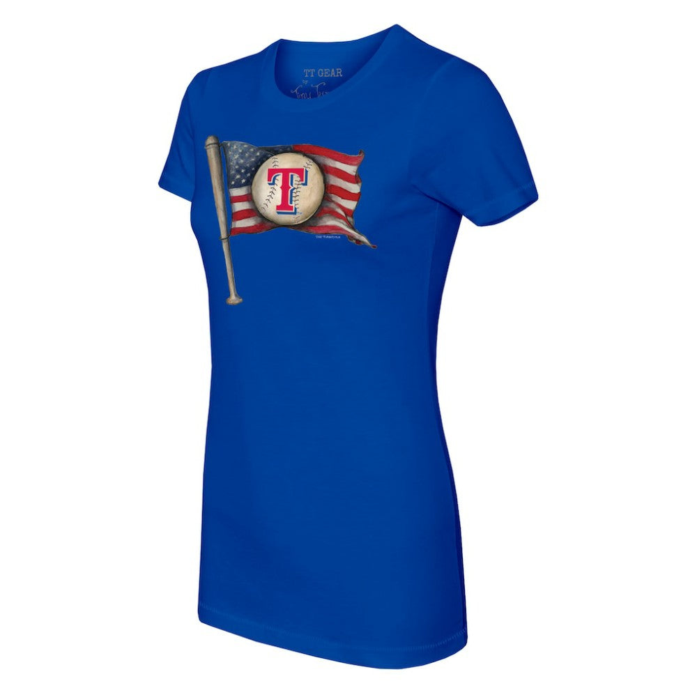 Texas Rangers Tiny Turnip Women's Baseball Flag T-Shirt | MLB Outlet
