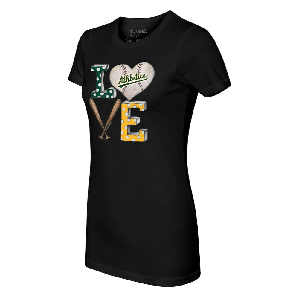 Athletics Tiny Turnip Women's Baseball Love T-Shirt | MLB US