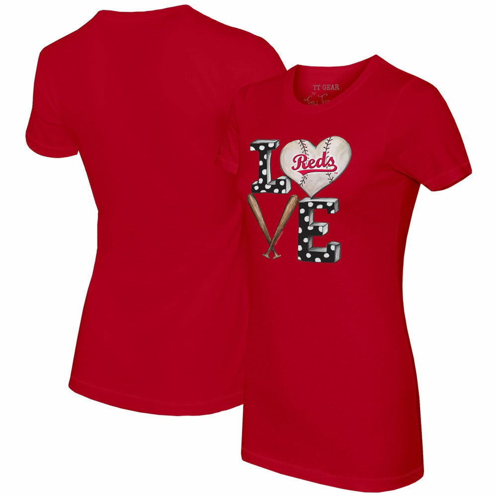 Cincinnati Reds Tiny Turnip Women's Baseball Love T-Shirt | MLB Shop