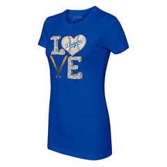 Los Angeles Dodgers Tiny Turnip Women's Baseball Love T-Shirt | MLB Discount
