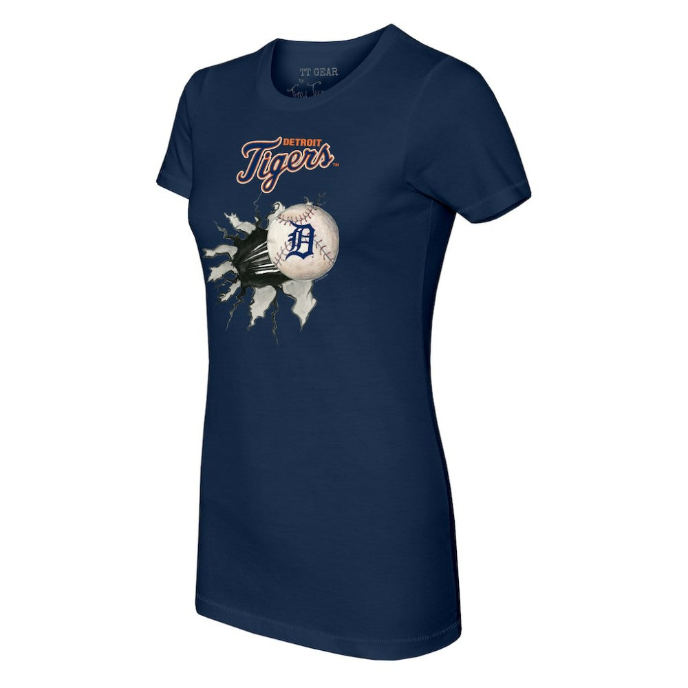 Detroit Tigers Tiny Turnip Women's Baseball Tear T-Shirt | MLB On Sale