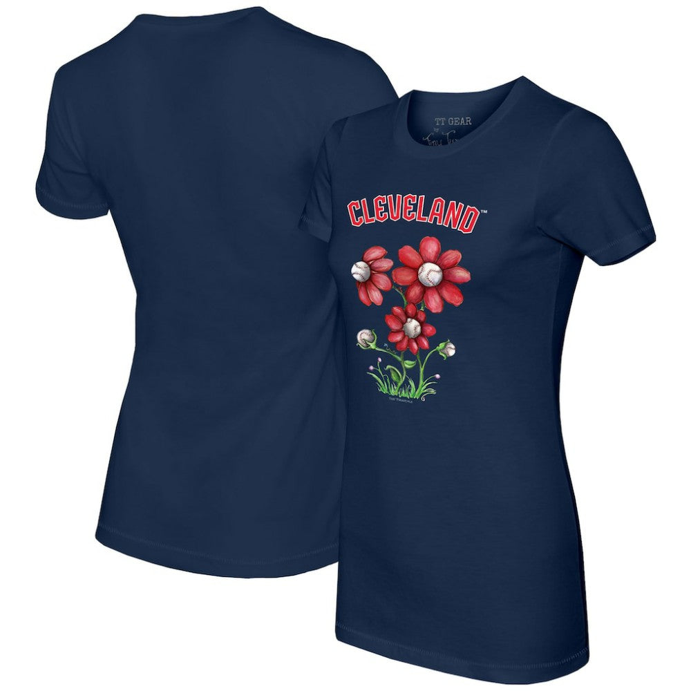 Cleveland Guardians Tiny Turnip Women's Blooming Baseballs T-Shirt | MLB On Sale