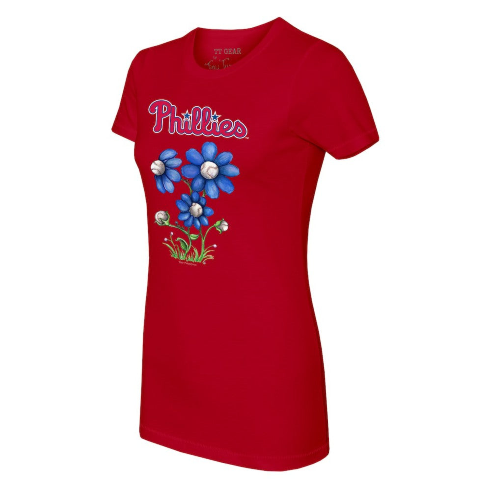 Philadelphia Phillies Tiny Turnip Women's Blooming Baseballs T-Shirt | MLB On Sale