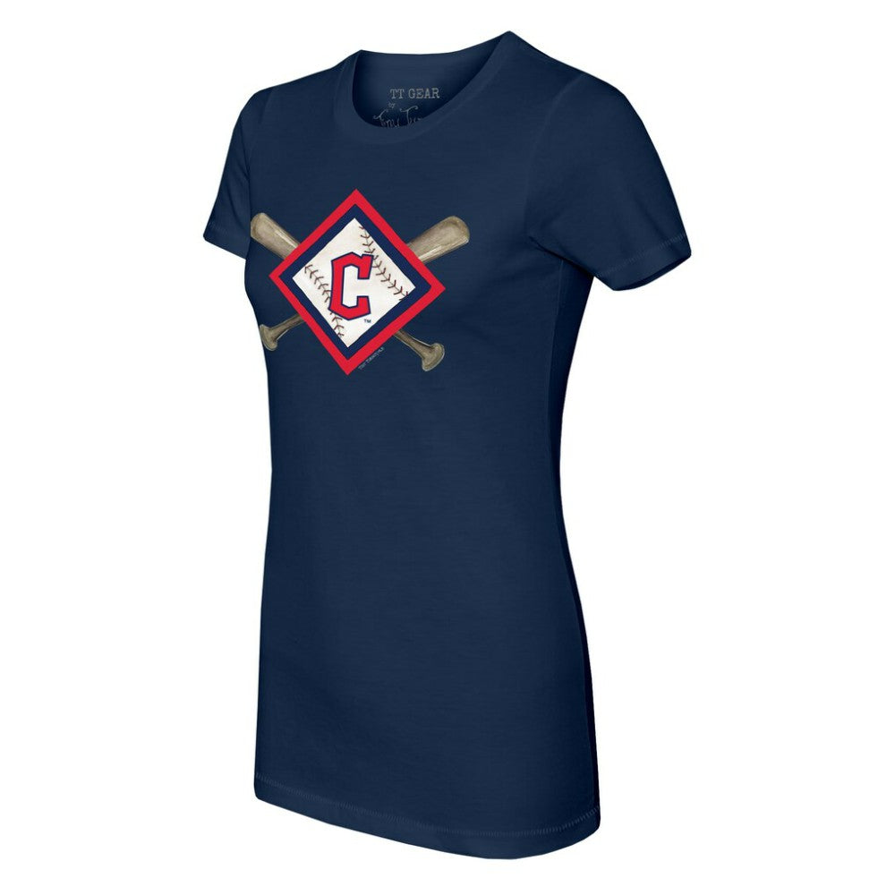 Cleveland Guardians Tiny Turnip Women's Diamond Cross Bats T-Shirt | MLB Shop