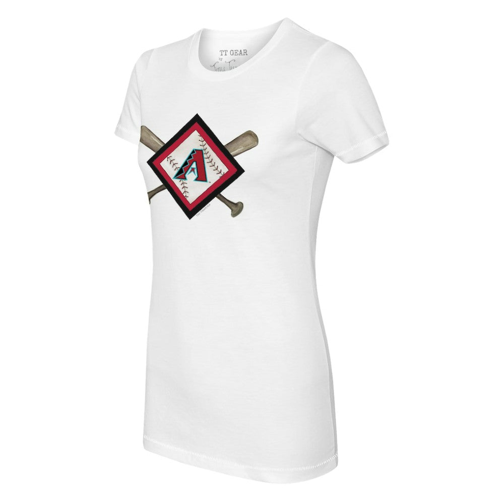 Arizona Diamondbacks Tiny Turnip Women's Diamond Cross Bats T-Shirt | MLB Sale