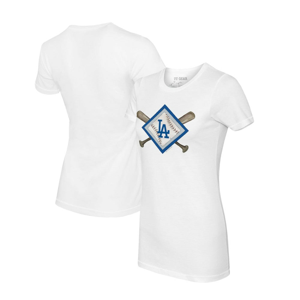 Los Angeles Dodgers Tiny Turnip Women's Diamond Cross Bats T-Shirt | MLB Shop
