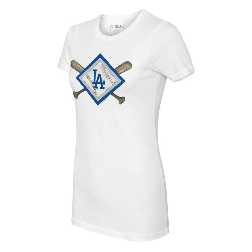 Los Angeles Dodgers Tiny Turnip Women's Diamond Cross Bats T-Shirt | MLB Shop