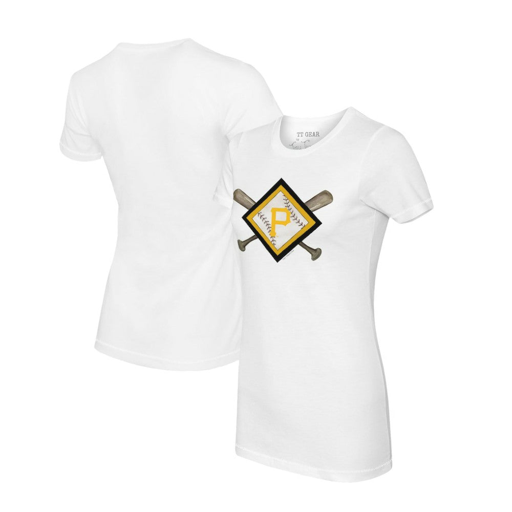 Pittsburgh Pirates Tiny Turnip Women's Diamond Cross Bats T-Shirt | MLB Outlet