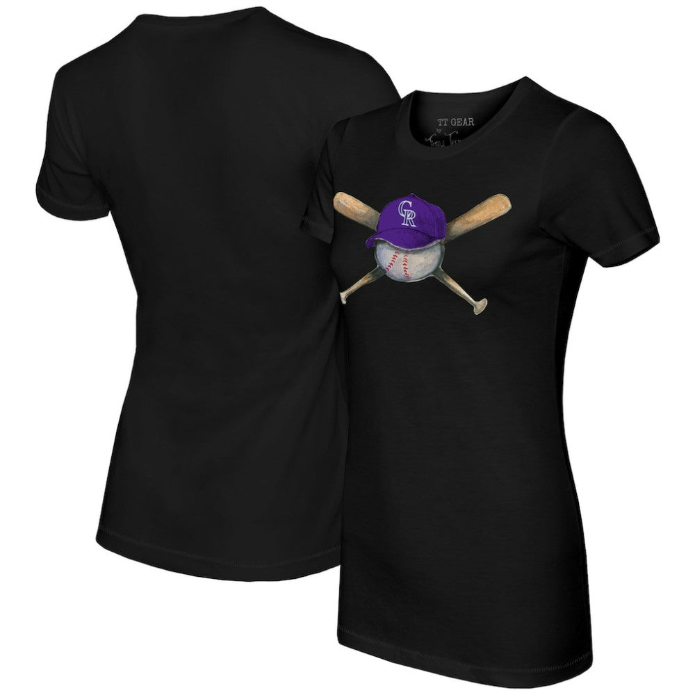 Colorado Rockies Tiny Turnip Women's Hat Crossbats T-Shirt | MLB New