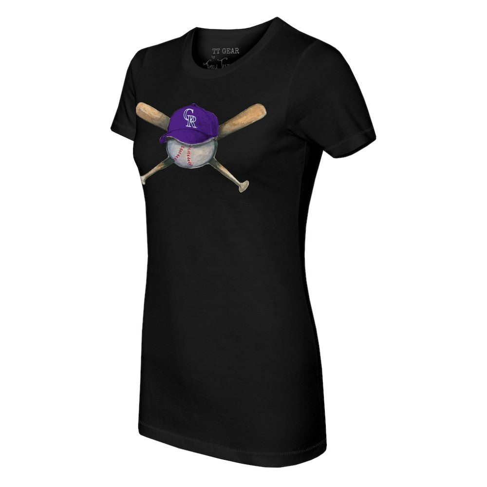 Colorado Rockies Tiny Turnip Women's Hat Crossbats T-Shirt | MLB New