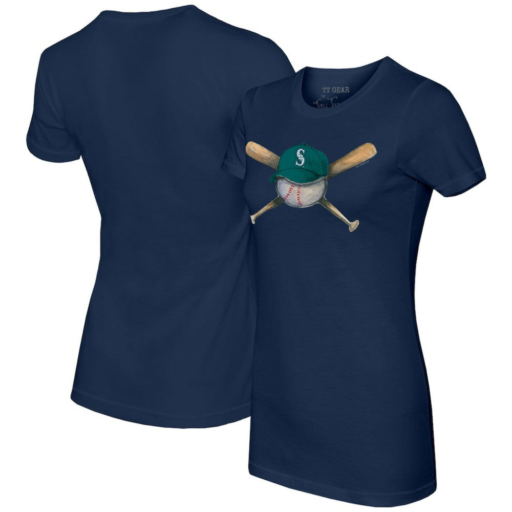 Seattle Mariners Tiny Turnip Women's Hat Crossbats T-Shirt | MLB New