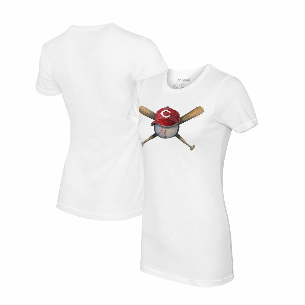 Cincinnati Reds Tiny Turnip Women's Hat Crossbats T-Shirt | MLB US