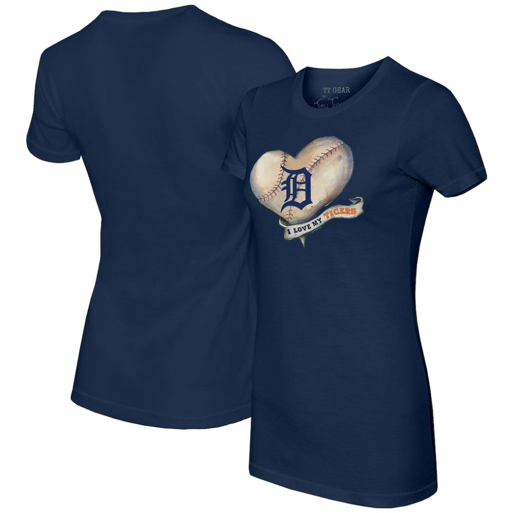 Detroit Tigers Tiny Turnip Women's Heart Banner T-Shirt | MLB Shop