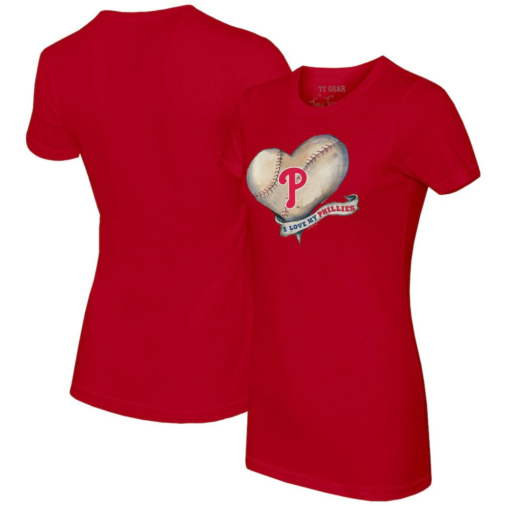 Philadelphia Phillies Tiny Turnip Women's Heart Banner T-Shirt | MLB Near me