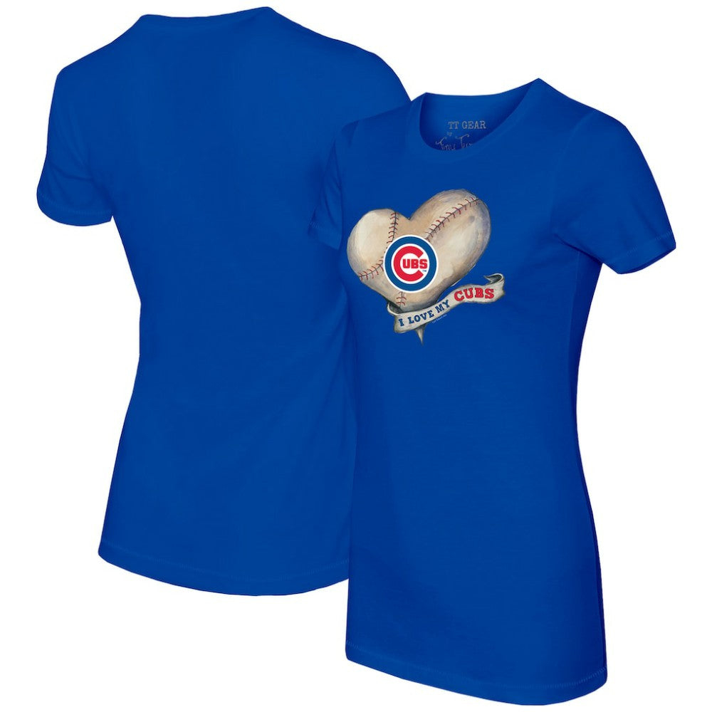 Chicago Cubs Tiny Turnip Women's Heart Banner T-Shirt | MLB Online