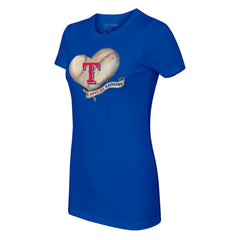 Texas Rangers Tiny Turnip Women's Heart Banner T-Shirt | MLB Near me