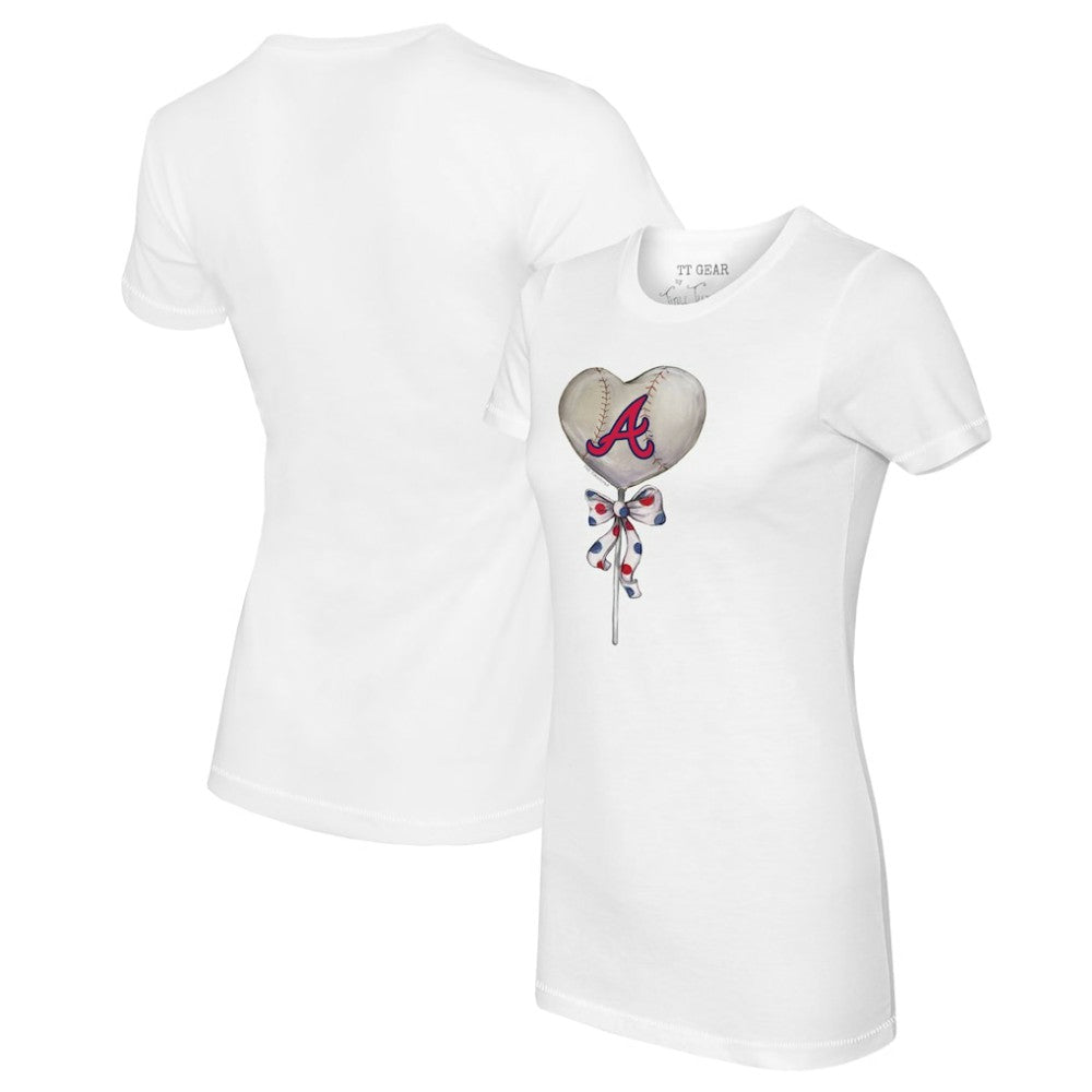Atlanta Braves Tiny Turnip Women's Heart Lolly T-Shirt | MLB US