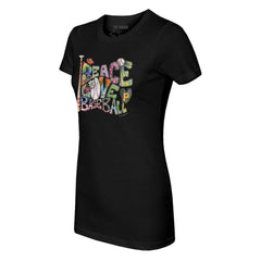 Pittsburgh Pirates Tiny Turnip Women's Peace Love Baseball Fitted T-Shirt | MLB New