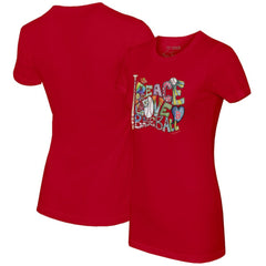 Boston Red Sox Tiny Turnip Women's Peace Love Baseball Fitted T-Shirt | MLB Discount