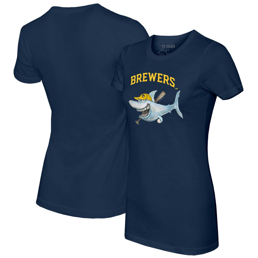 Milwaukee Brewers Tiny Turnip Women's Shark T-Shirt | MLB New